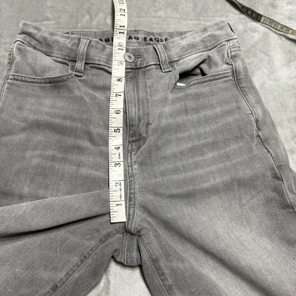 American Eagle Curvy Hi-Rise Jegging Womens 8 Short Grey Stretch Denim Jeans